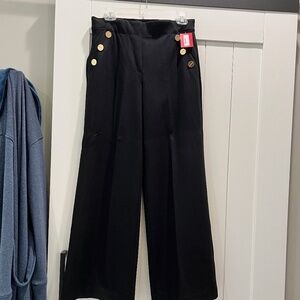 SPANX Ponte Button Front Wide-leg pants (black) NWT Medium Petite